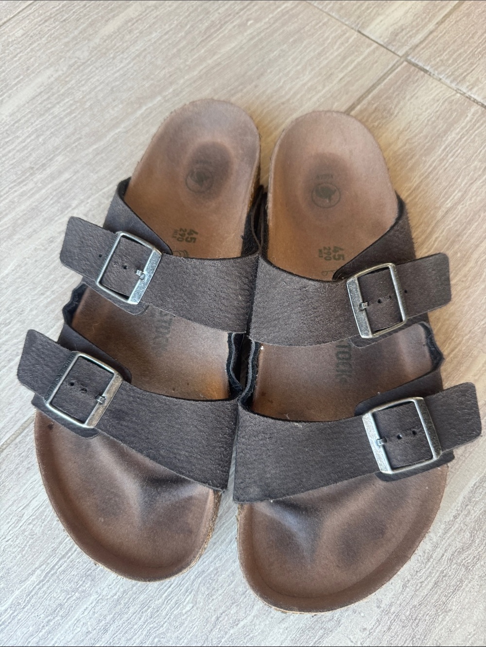 Birkenstock Dark Brown Two-Strap Buckle Sandals - Picture 2 of 4
